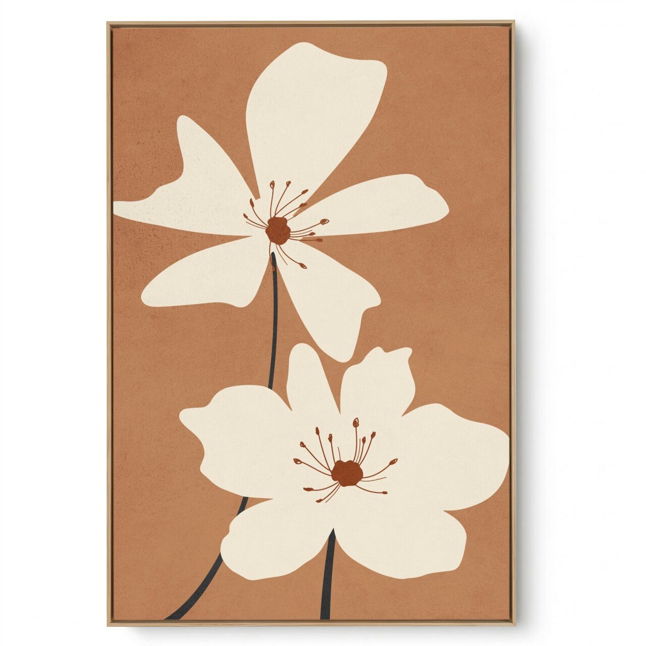 Quadro Decorativo Flor Café II