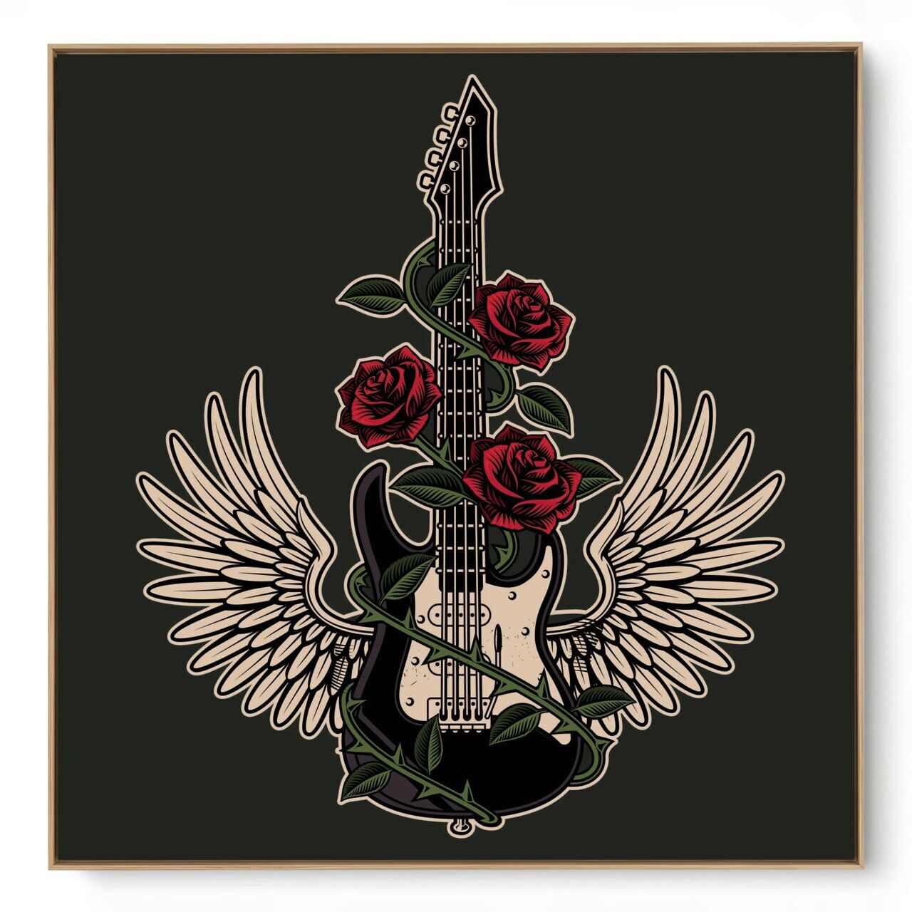 Quadro Decorativo Guitarra Rosa I