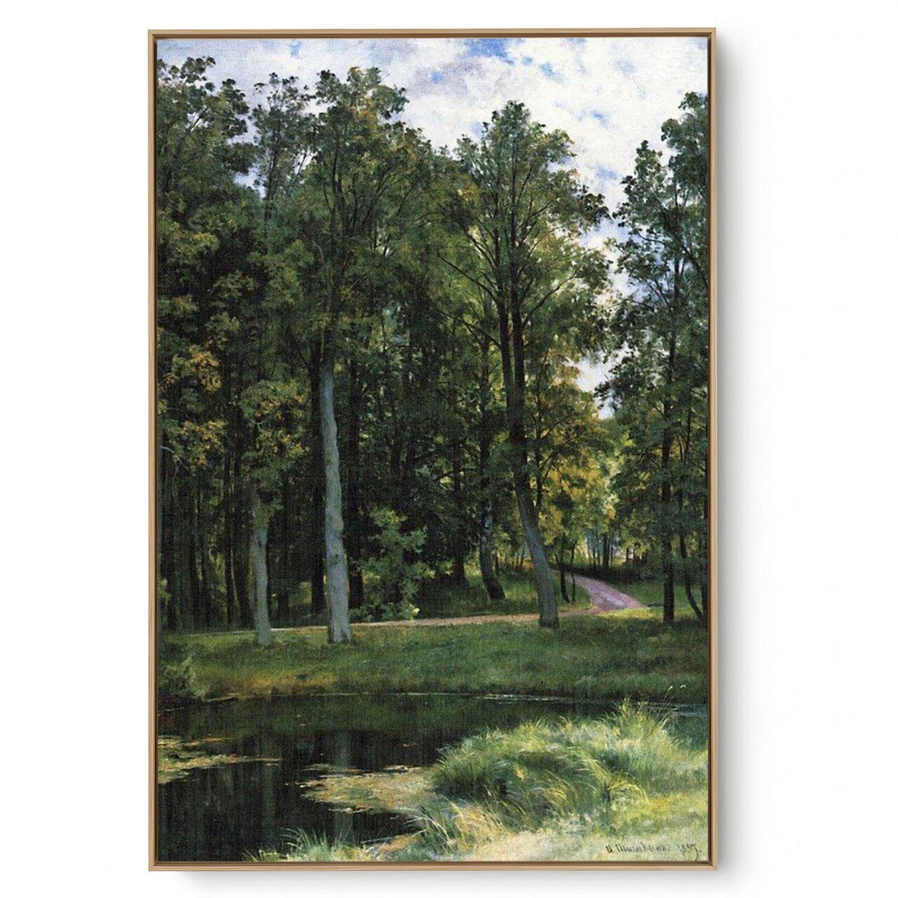 Quadro Decorativo Reprodução Pintores Ivan Shishkin Estrada Florestal 1897