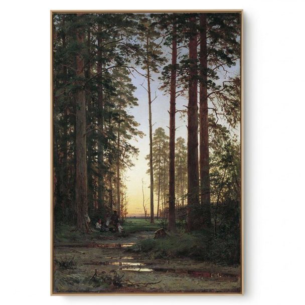 Quadro Decorativo Reprodução Pintores Ivan Shishkin Margem da Floresta 1879