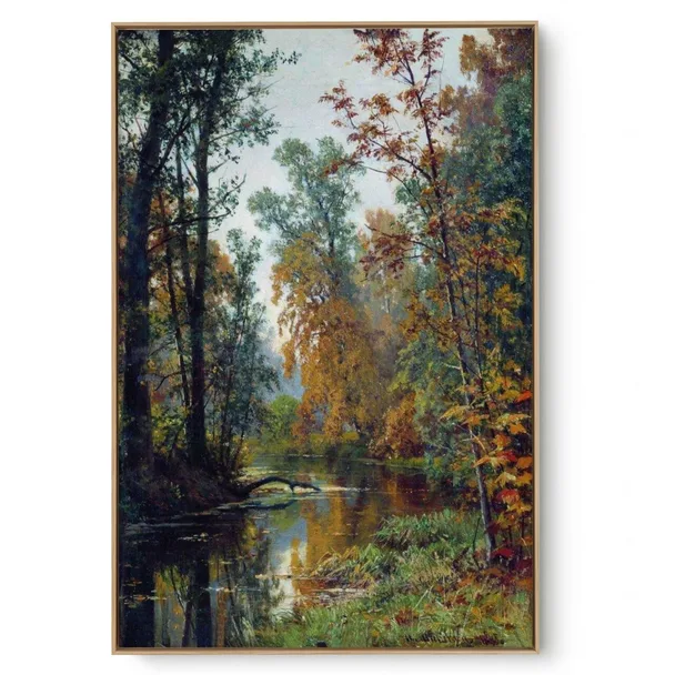 Quadro Decorativo Reprodução Pintores Ivan Shishkin Paisagem de Outono 1888