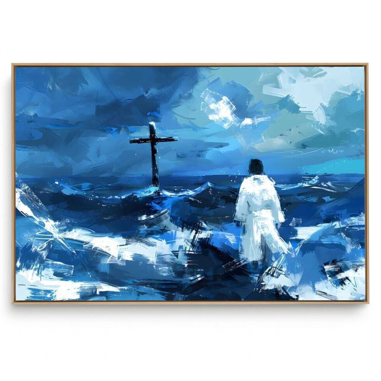 Quadro Decorativo Religioso Jesus Nas Águas