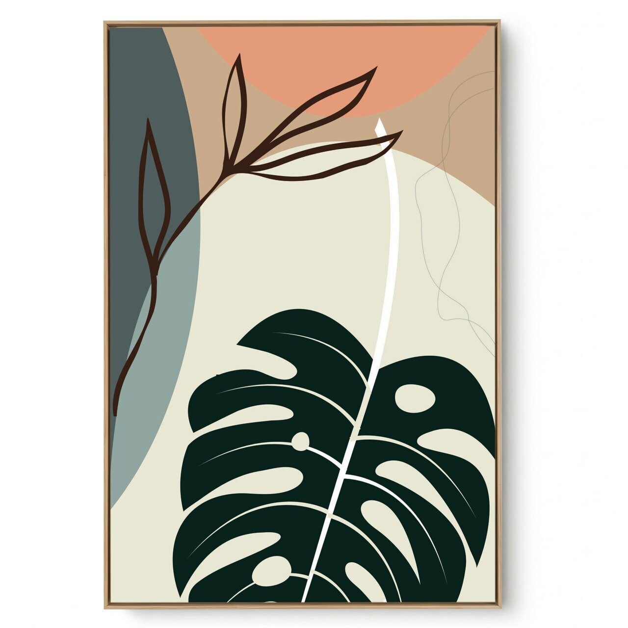 Quadro Decorativo Linha e Folha 2