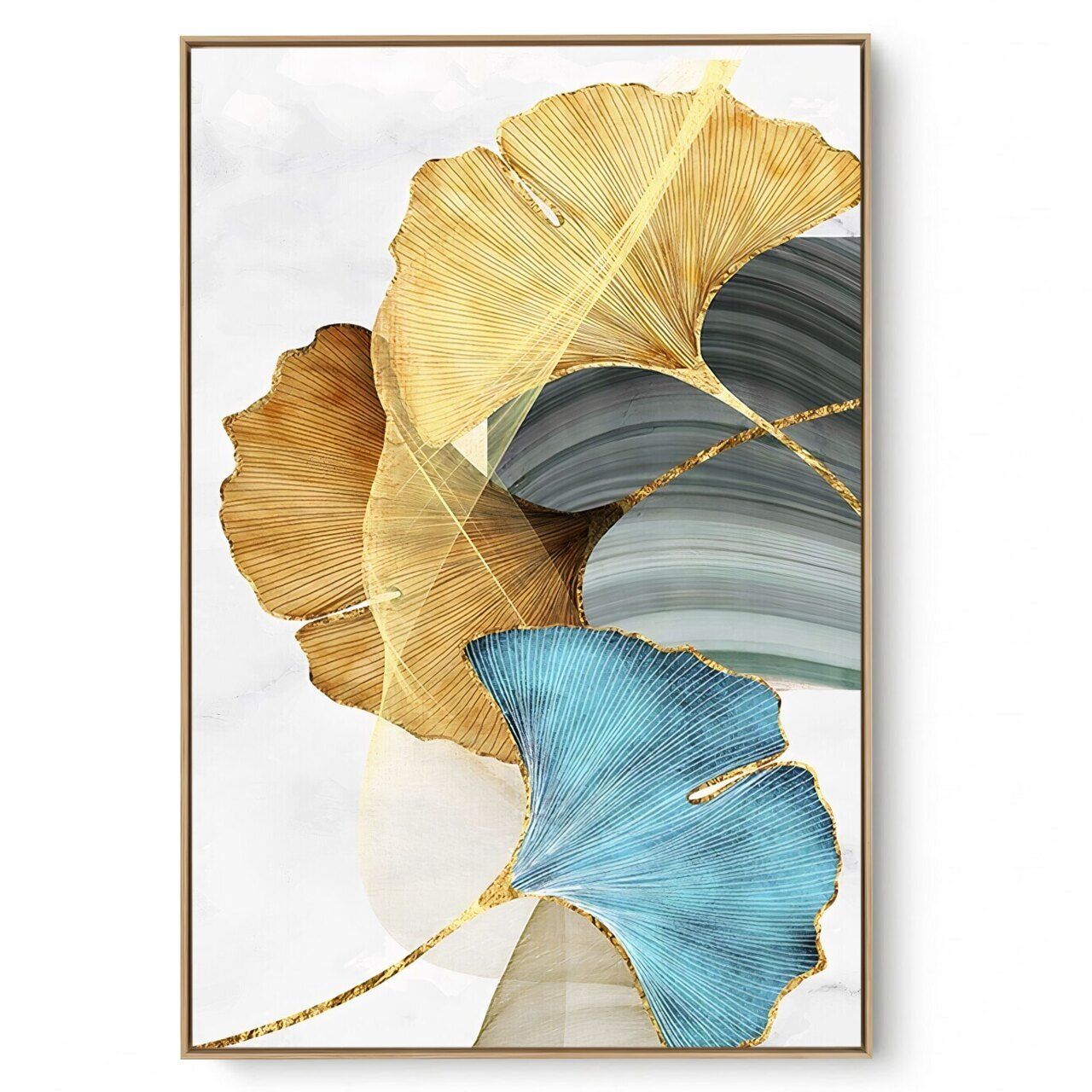 Quadro Decorativo Leque Dourado III