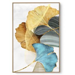 Quadro Decorativo Leque Dourado III
