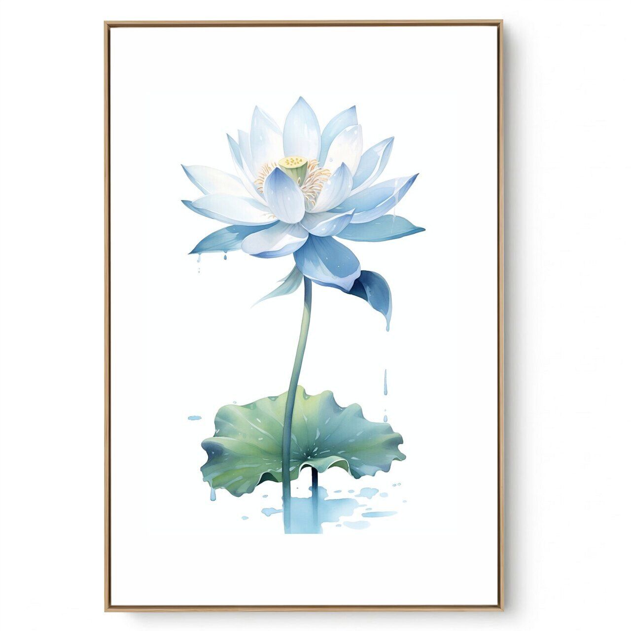 Quadro Decorativo Floral Lótus Flor Branca I