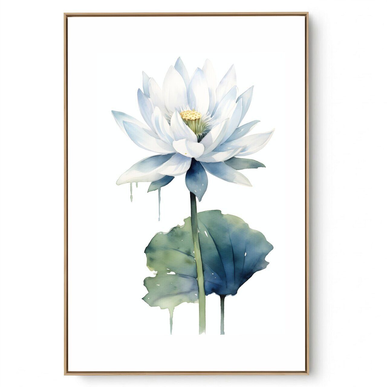 Quadro Decorativo Floral Lótus Flor Branca III