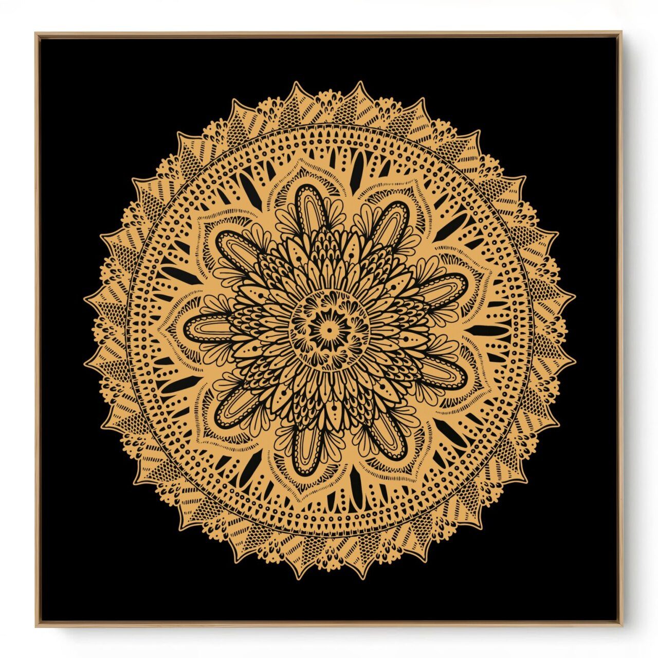 Quadro Decorativo Mandala Dourada 