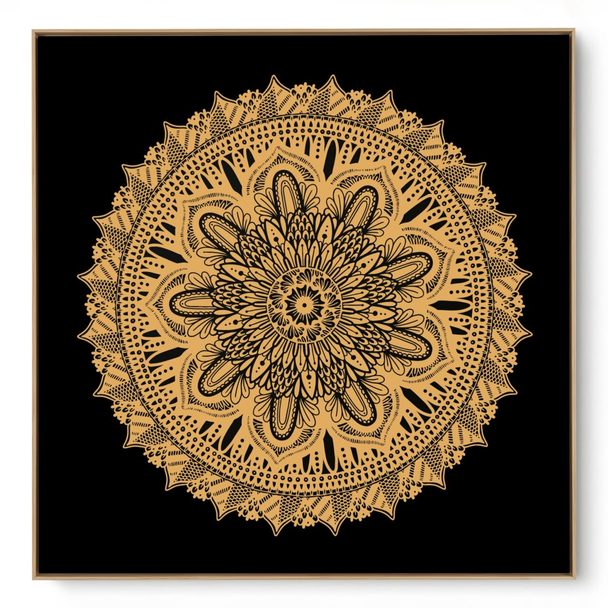 Quadro Decorativo Mandala Dourada