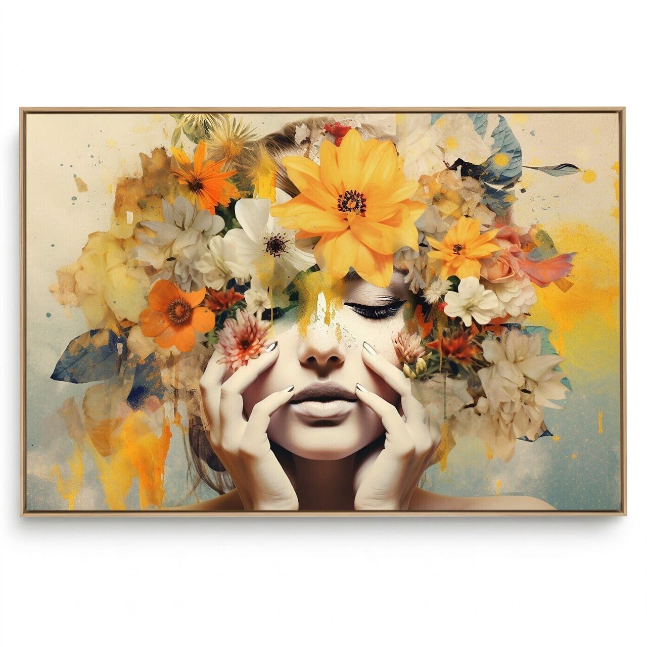 Quadro Decorativo Mulher e Flores I
