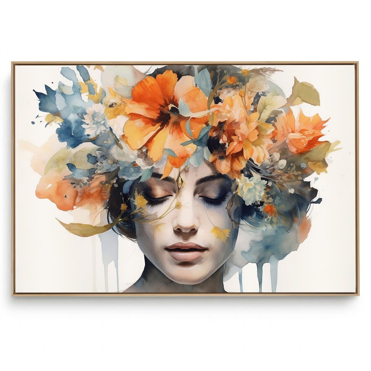 Quadro Decorativo Mulher e Flores II 