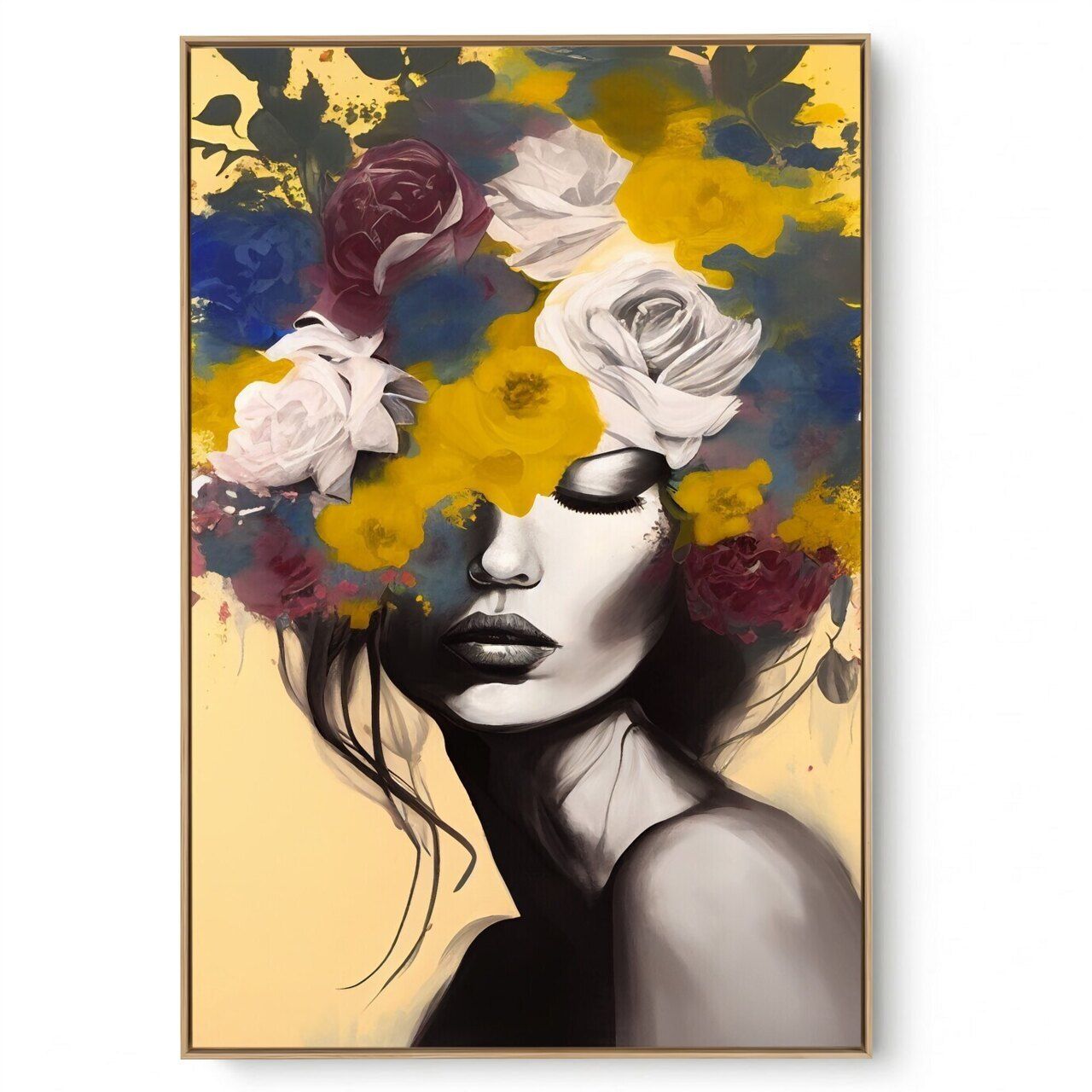Quadro Decorativo Mulher e Flores III