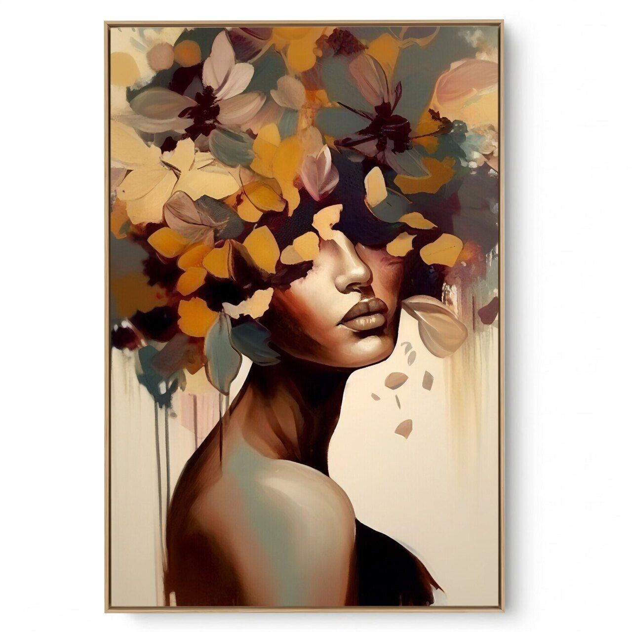 Quadro Decorativo Mulher e Flores IV