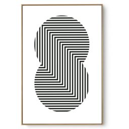 Quadro Decorativo Abstrato Linear Fundo Branco