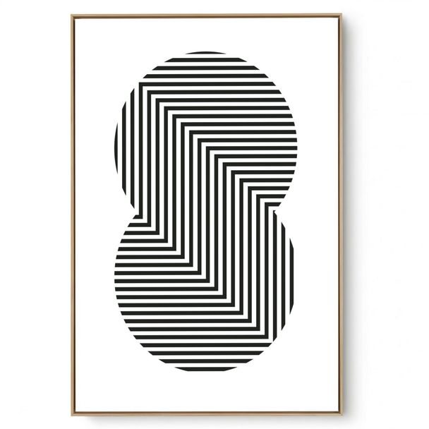 Quadro Decorativo Abstrato Linear Fundo Branco