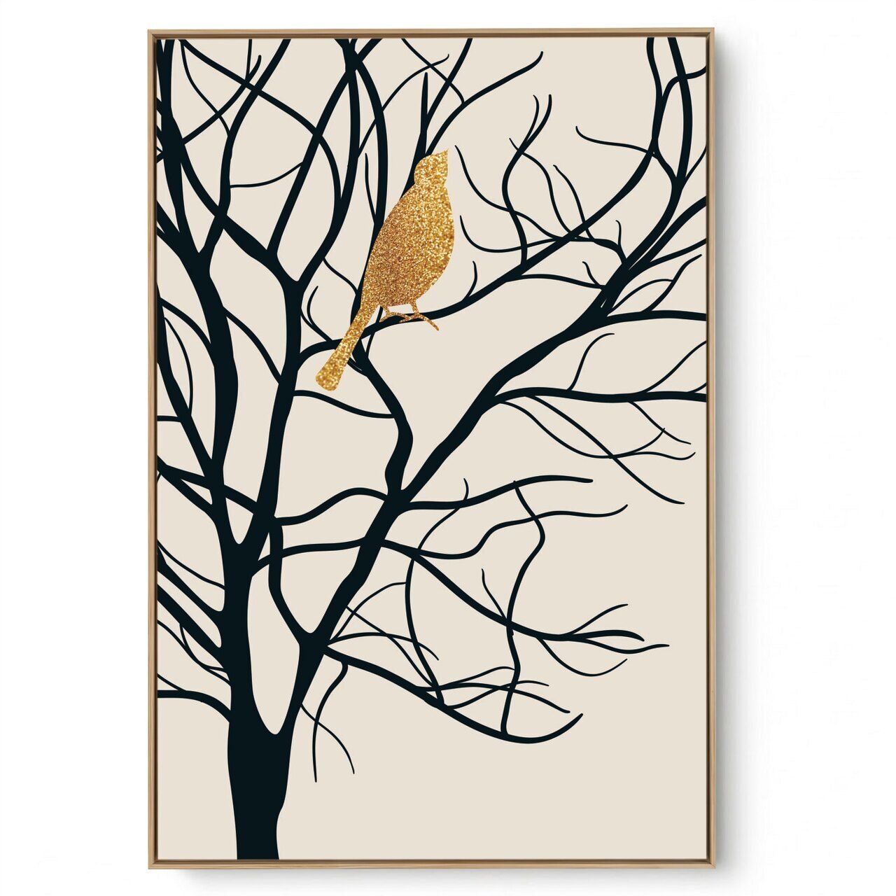 Quadro Decorativo Pássaro Dourado 1