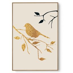 Quadro Decorativo Pássaro Dourado 2