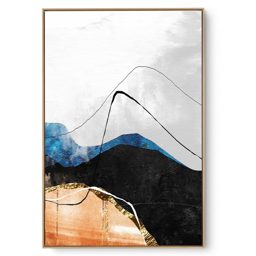 Quadro Decorativo Abstrato Mescla Com Dourado III