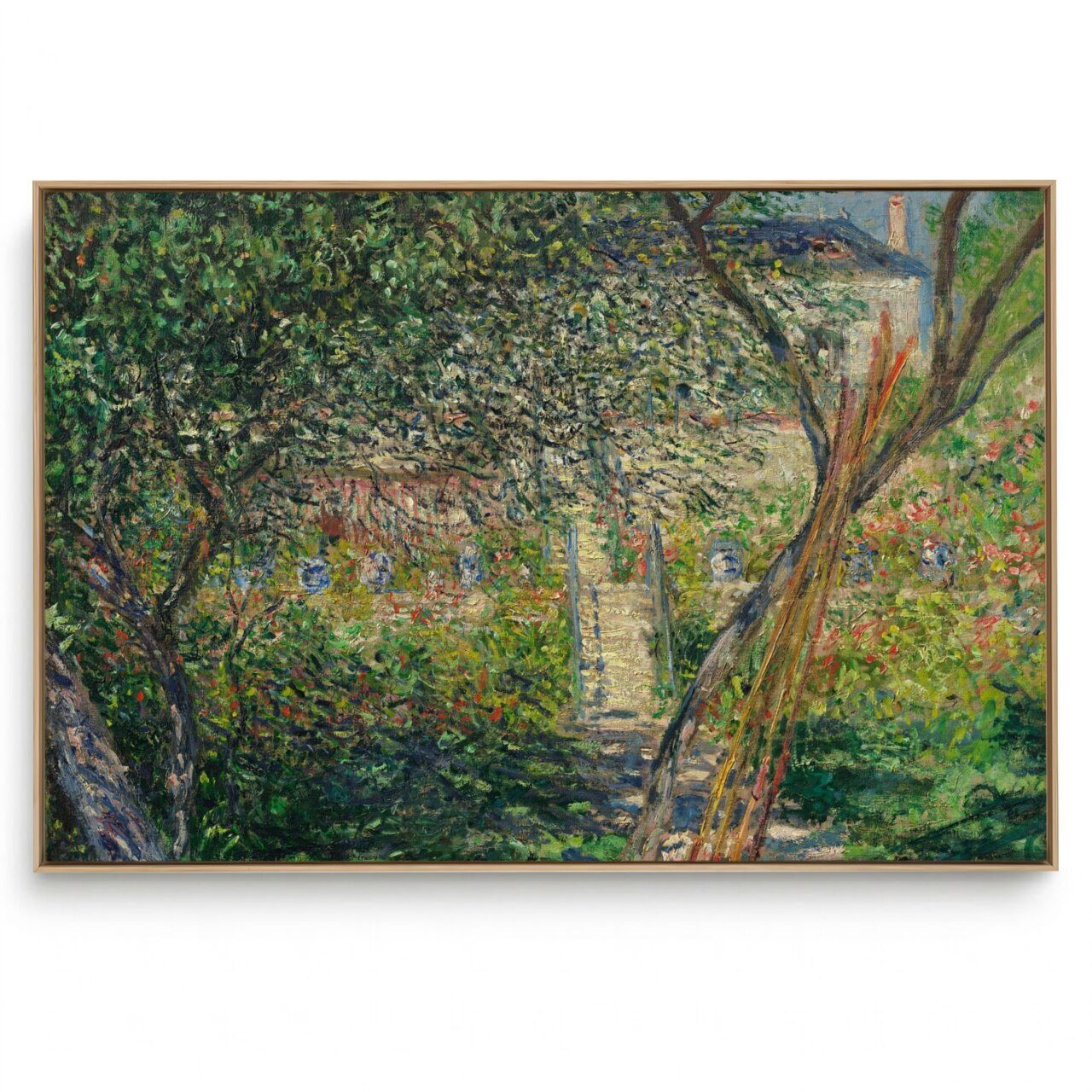 Quadro Decorativo Reprodução Pintores Claude Monet - The Rose Bushes in The Garden