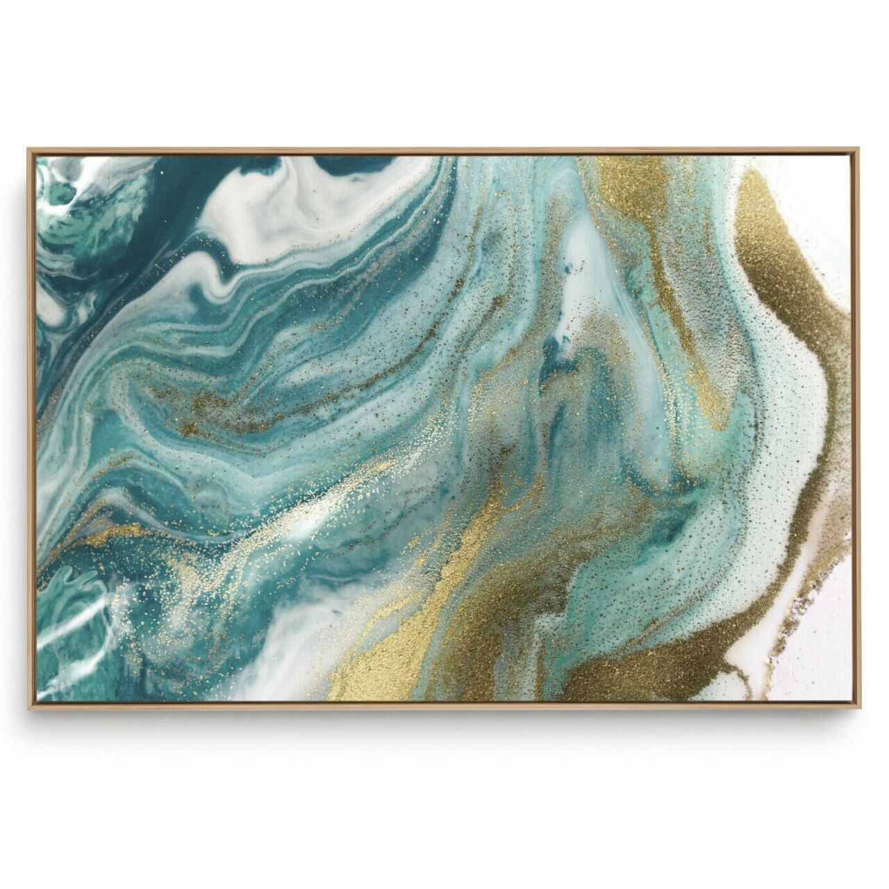 Quadro Decorativo Abstrato Mix Azul Dourado