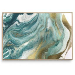 Quadro Decorativo Abstrato Mix Azul Dourado