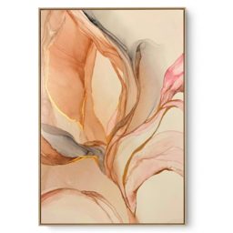 Quadro Decorativo Abstrato Mix Dourado Flor