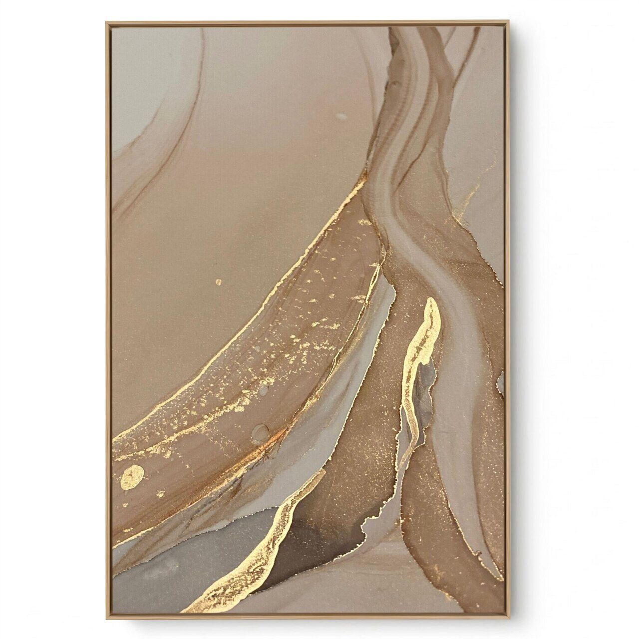 Quadro Decorativo Abstrato Mix Dourado V2