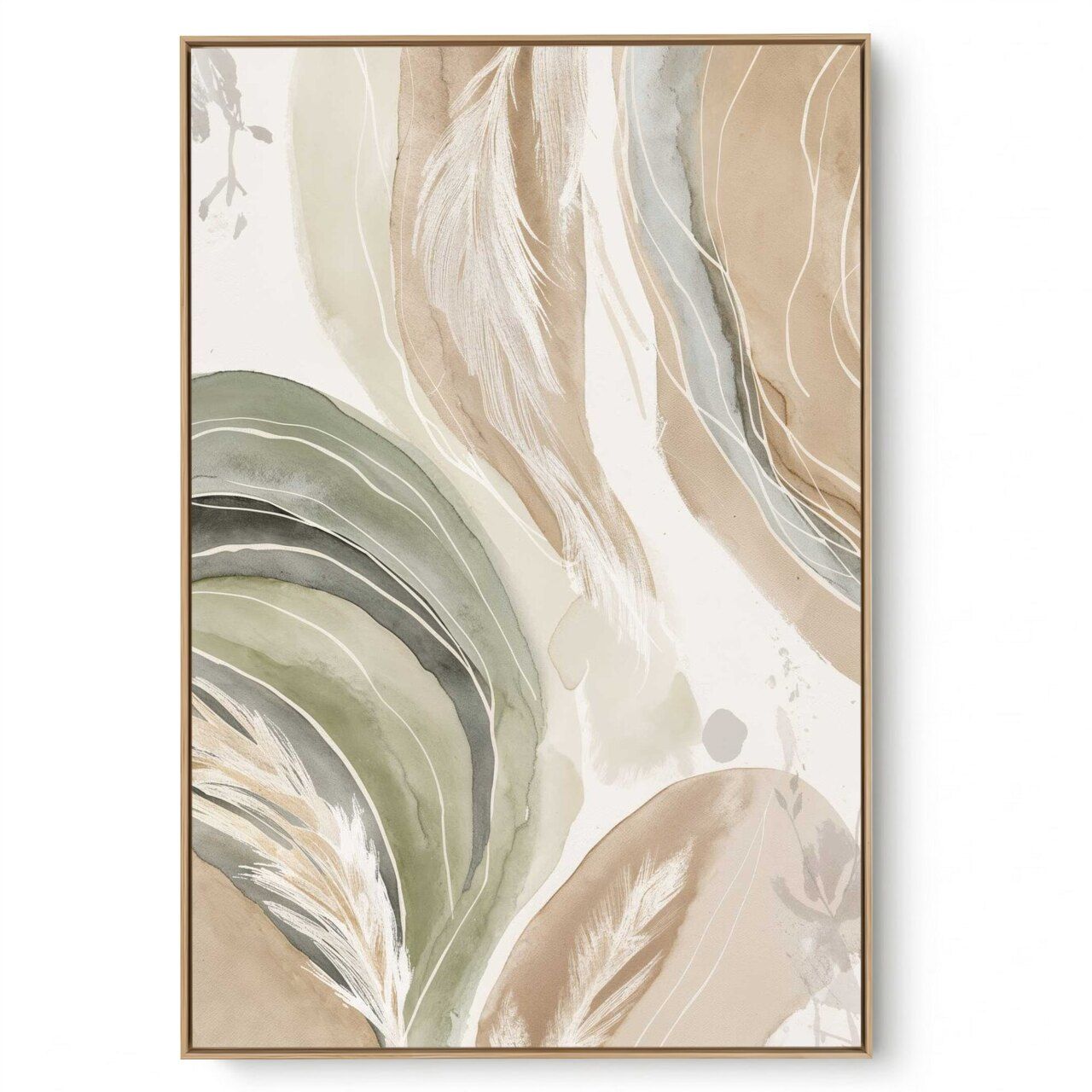 Quadro Decorativo Abstrato Bege Aquarela II