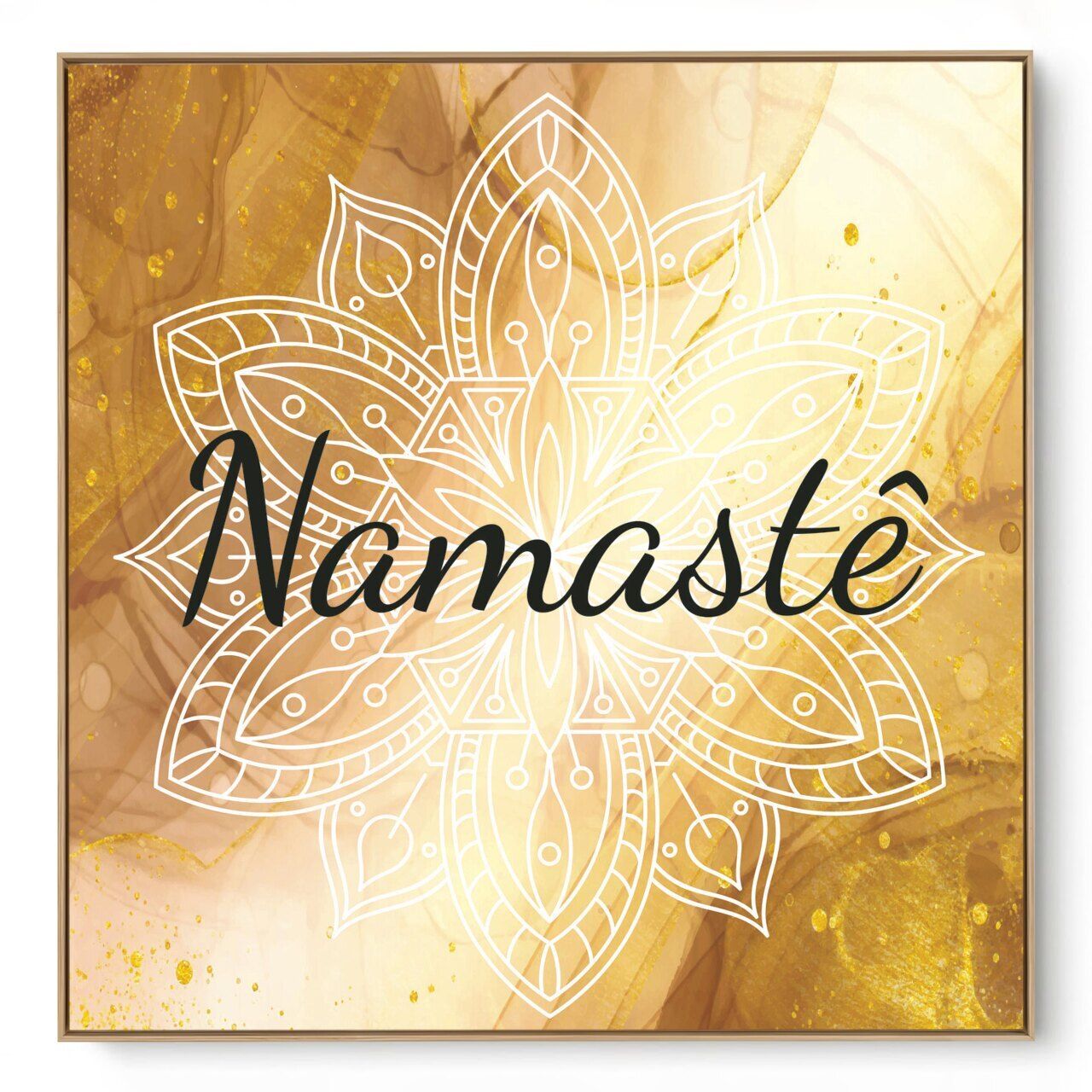 Quadro Decorativo Namastê Dourado