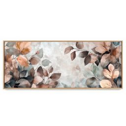 Quadro Decorativo Panorâmico Folhas Abstratas
