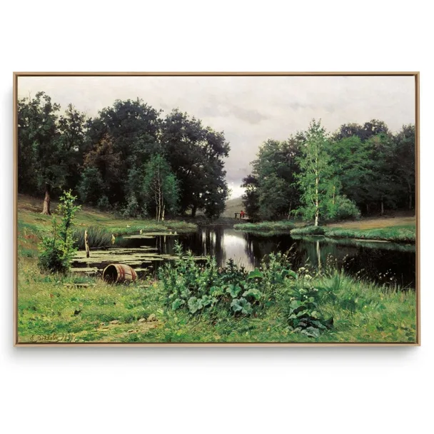 Quadro Decorativo Reprodução Pintores Ivan Shishkin Paisagem com Lago 1887