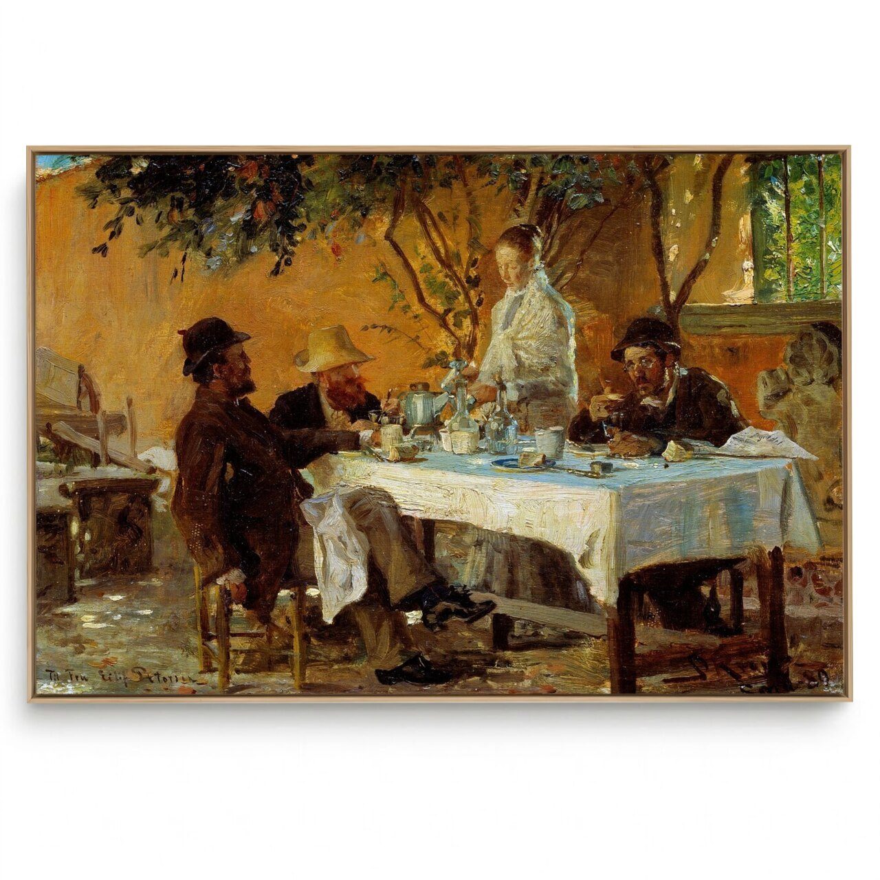 Quadro Decorativo Reprodução Pintores -  Peder Severin Kroyer - Café da Manhã em Sora