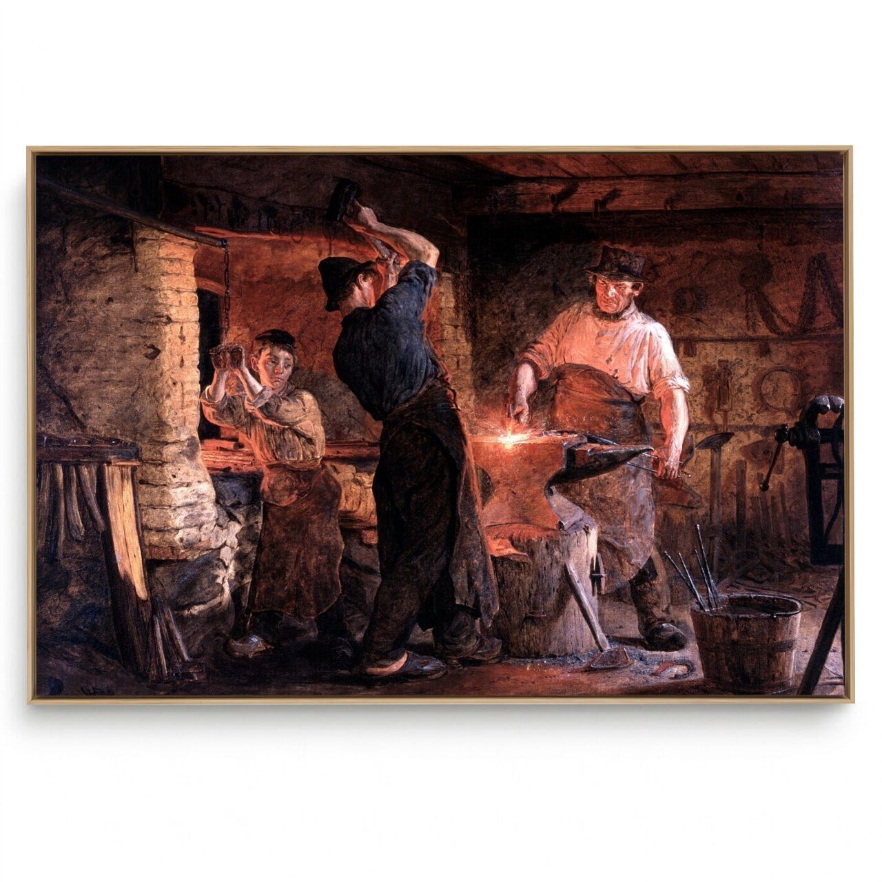 Quadro Decorativo Reprodução Pintores - Peder Severin Kroyer - Três Ferreiros em Hornbaek