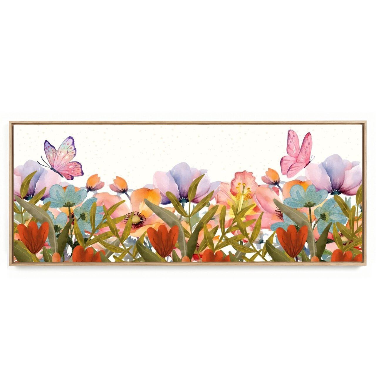 Quadro Decorativo Panorâmico  Floral Jardim III