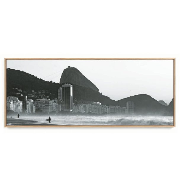 Quadro Decorativo Panorâmico Rio Por Do Sol P e B