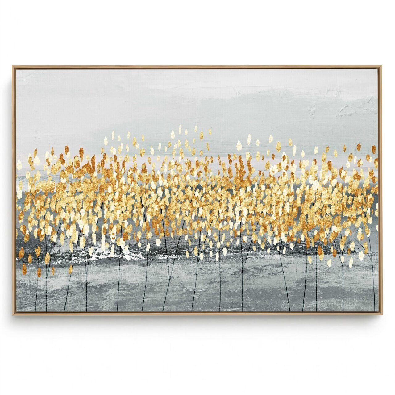 Quadro  Abstrato Pontos Dourados II 