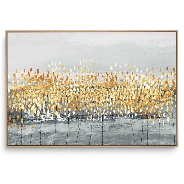 Quadro Abstrato Pontos Dourados II