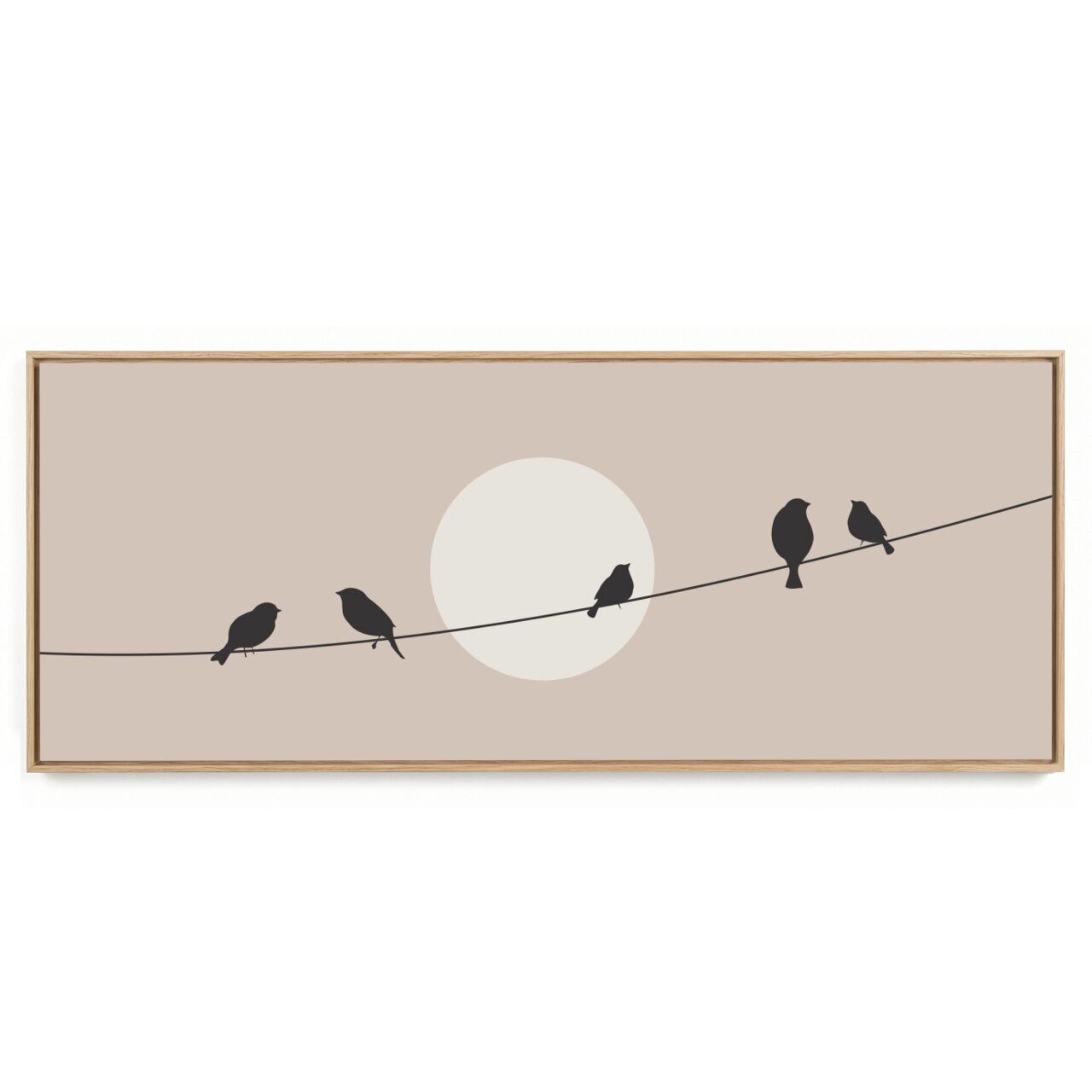 Quadro Decorativo Panorâmico Pássaro Lua I