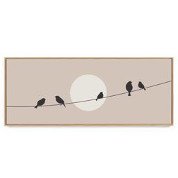 Quadro Decorativo Panorâmico Pássaro Lua I