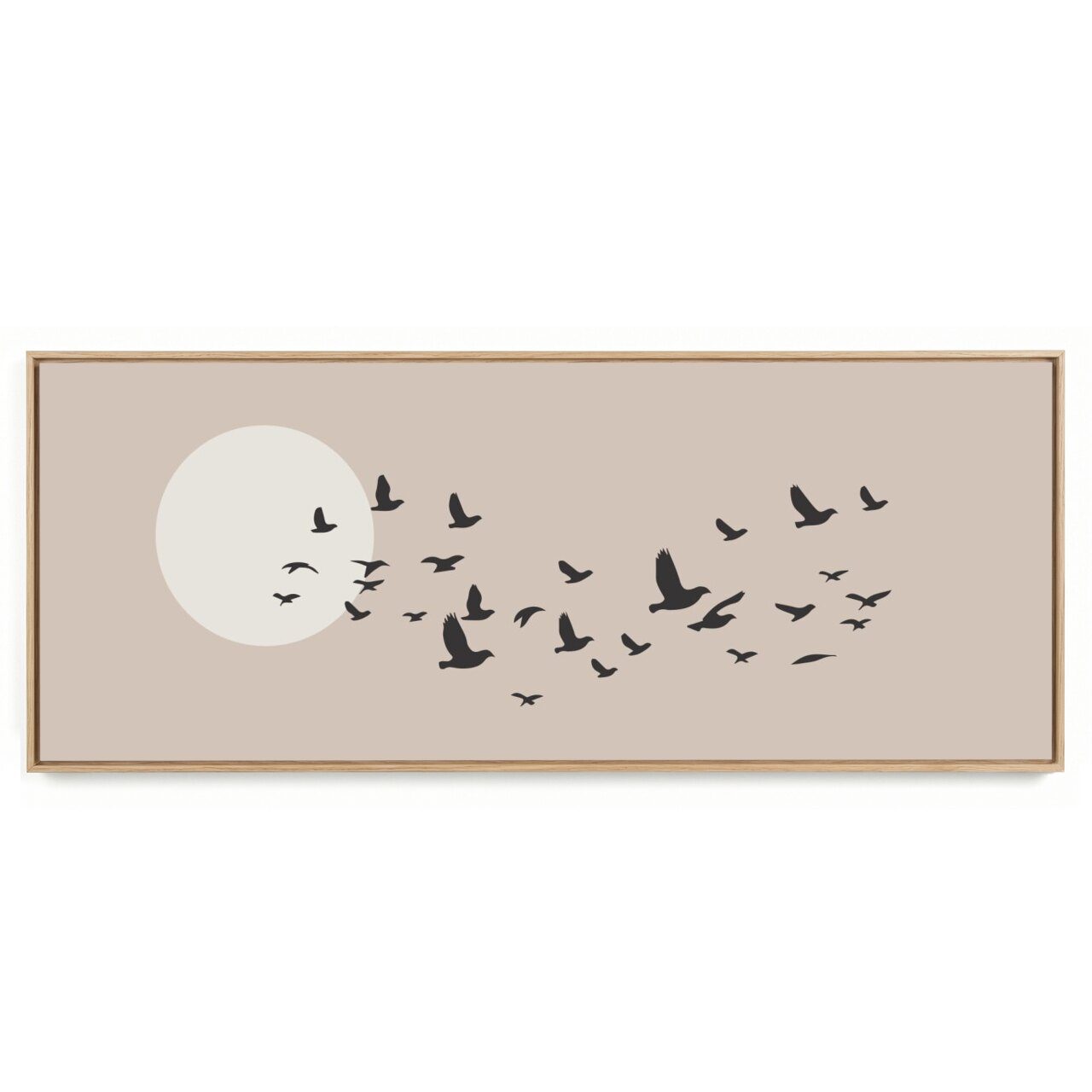 Quadro Decorativo Panorâmico Pássaro Lua II