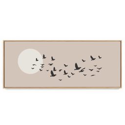Quadro Decorativo Panorâmico Pássaro Lua II