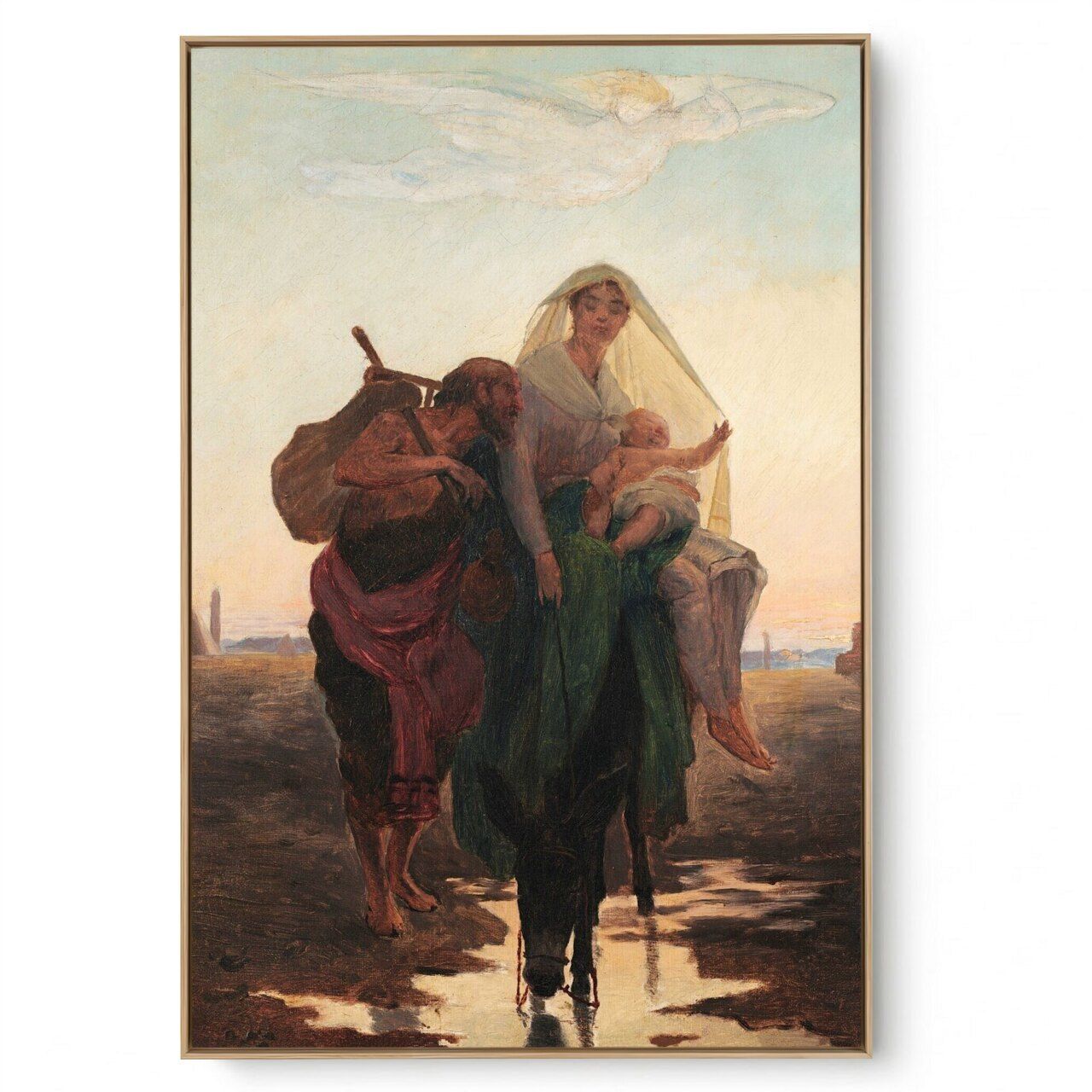 Quadro Decorativo Reprodução Pintores Almeida Junior - Fuga Para O Egito
