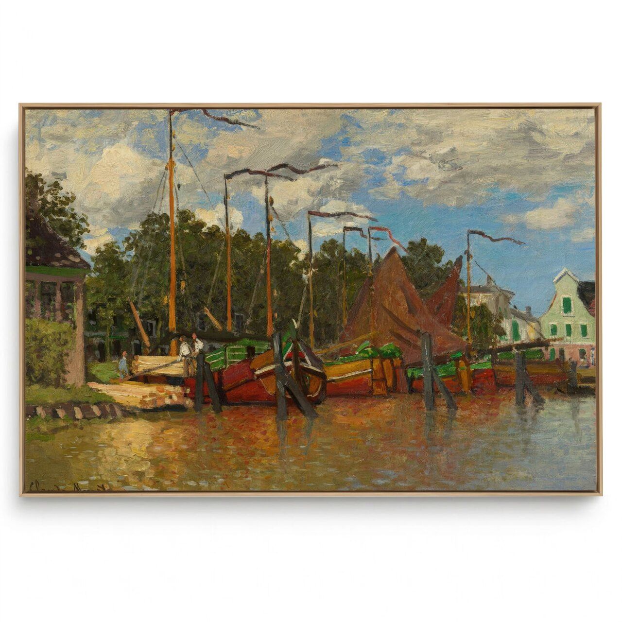 Quadro Decorativo Reprodução Pintores Claude Monet - Boats at Zaandam