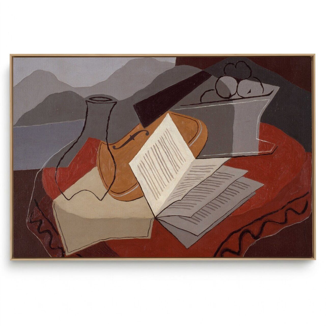 Quadro Decorativo Reprodução Pintores Juan Gris - Violino Antes de uma Janela Aberta