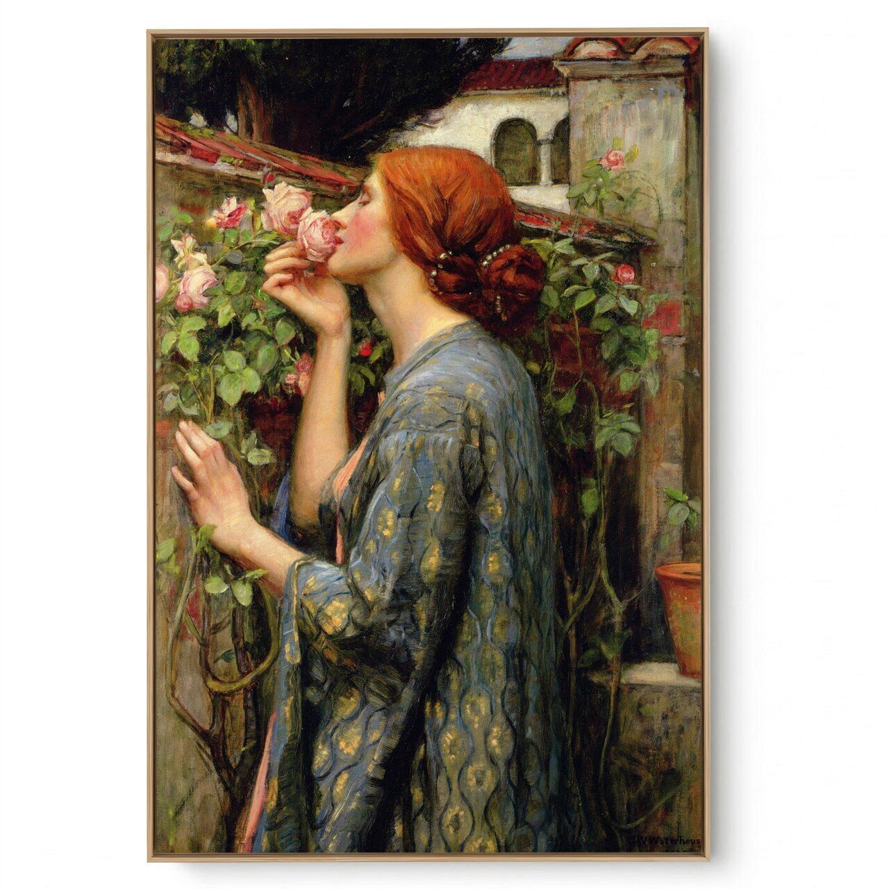 Quadro Decorativo Reprodução Pintores John William Waterhouse - A Alma da Rosa
