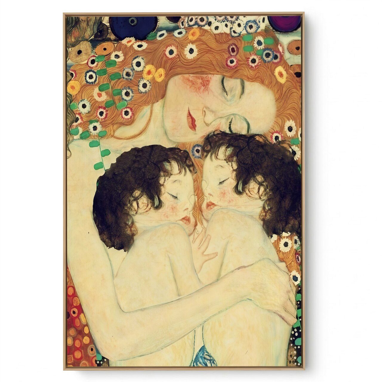 Quadro Decorativo Reprodução Pintores - Klimt - Mother And Child Twins