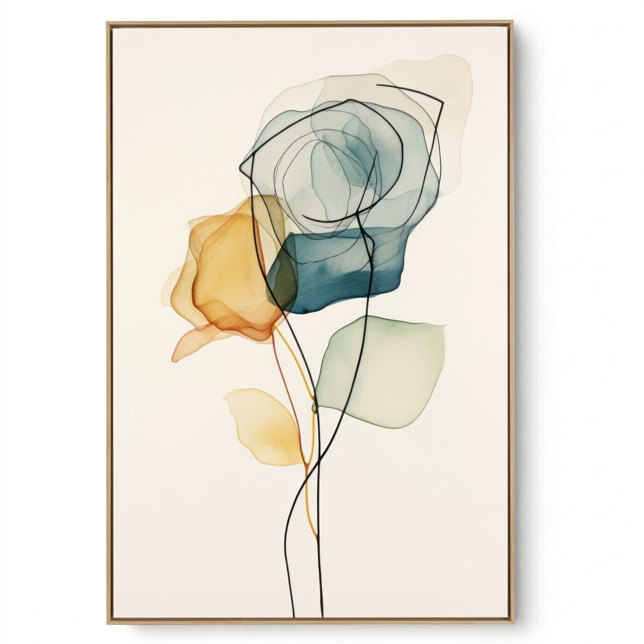 Quadro Decorativo Rosa Aquarela II 