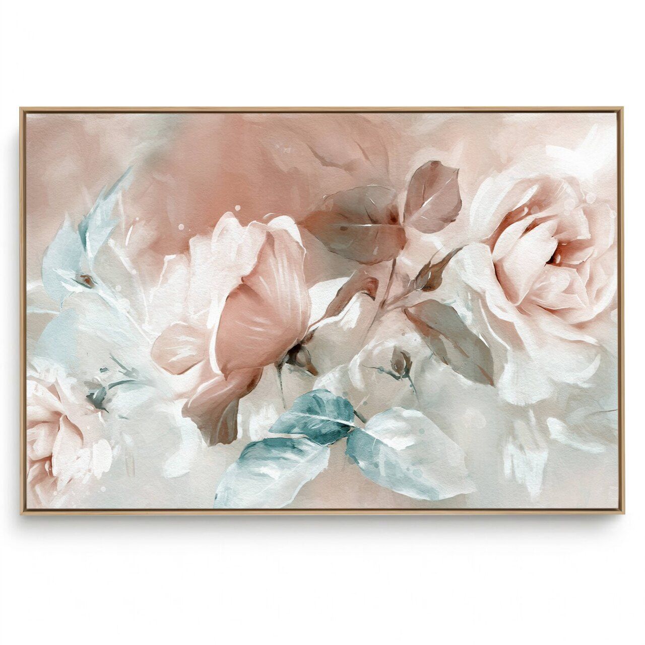 Quadro Decorativo Rosa Aquarela Único