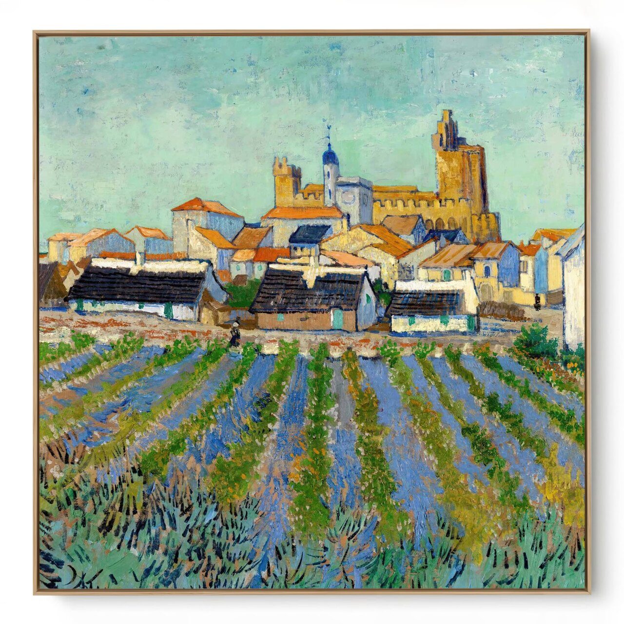 Quadro Decorativo Reprodução de Pintores - Van Gogh - View of Saintes-Maries-de-La-Mer