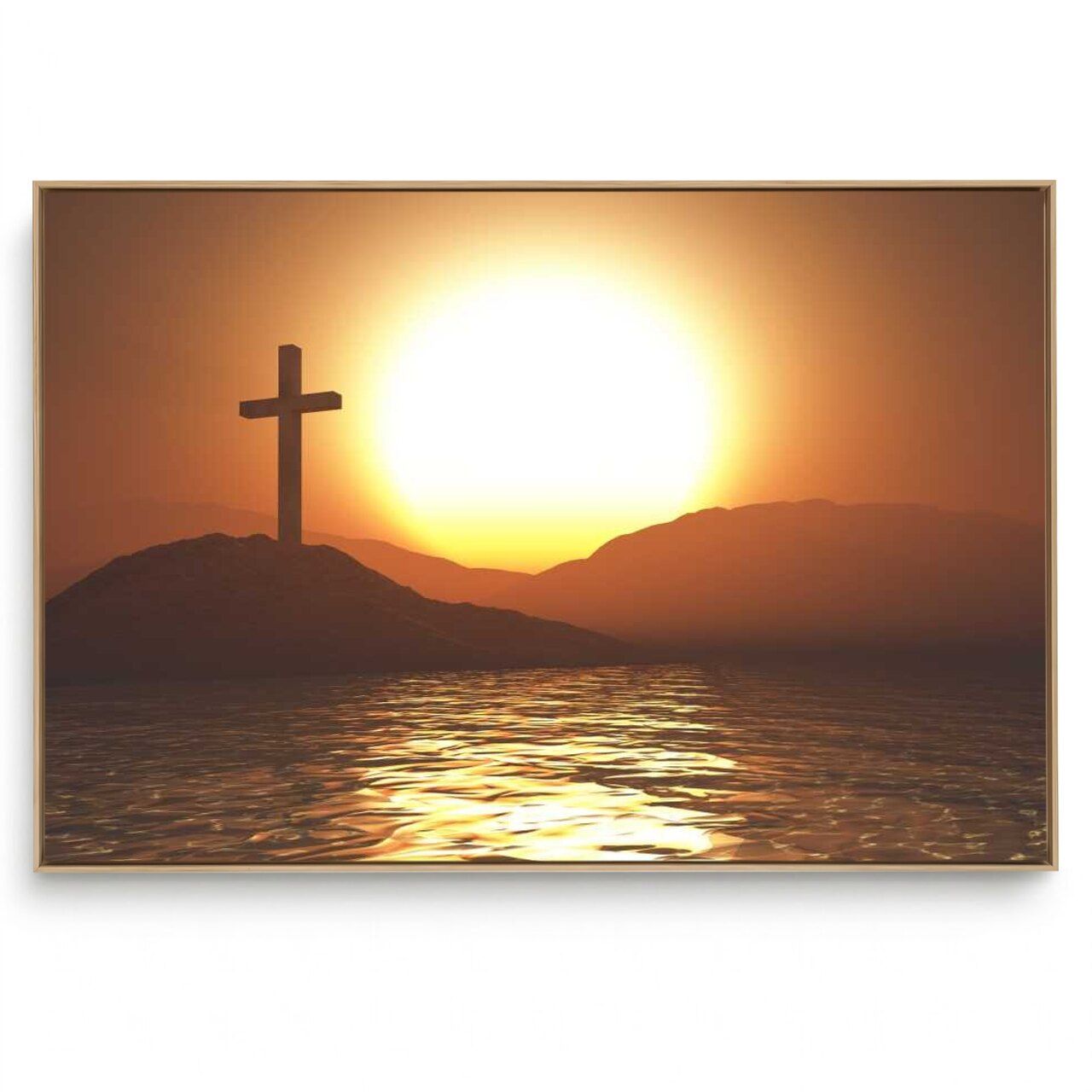 Quadro Decorativo Religioso Sol e Cruz
